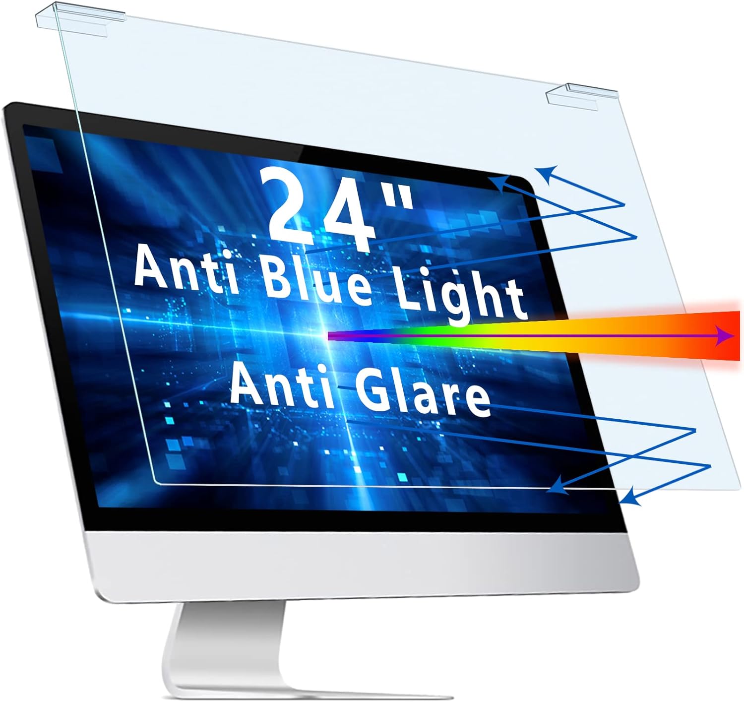 Blue Light Screen Protector for 24 Inch Monitors - Eye Safety