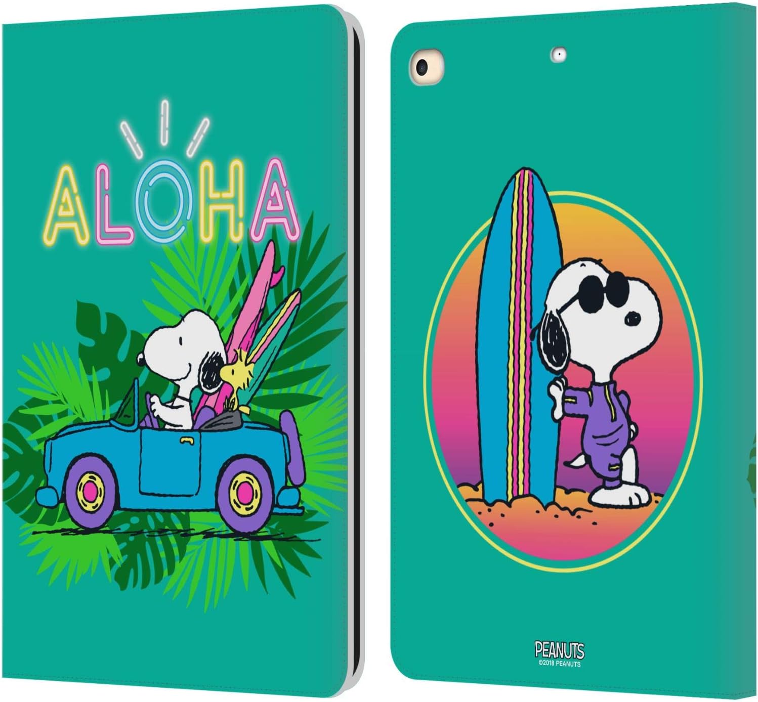 Peanuts Tropical Surf Snoopy Aloha Leather Wallet Case for iPad