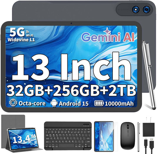 13.4 Inch Android Tablet with Keyboard and 2TB Expandable Storage