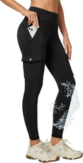 Hiking Pants Women Leggings with Zipper Pockets - Water Resistant