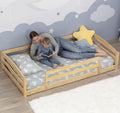 Ocodile Twin Floor Bed with Safety Guardrails for Kids