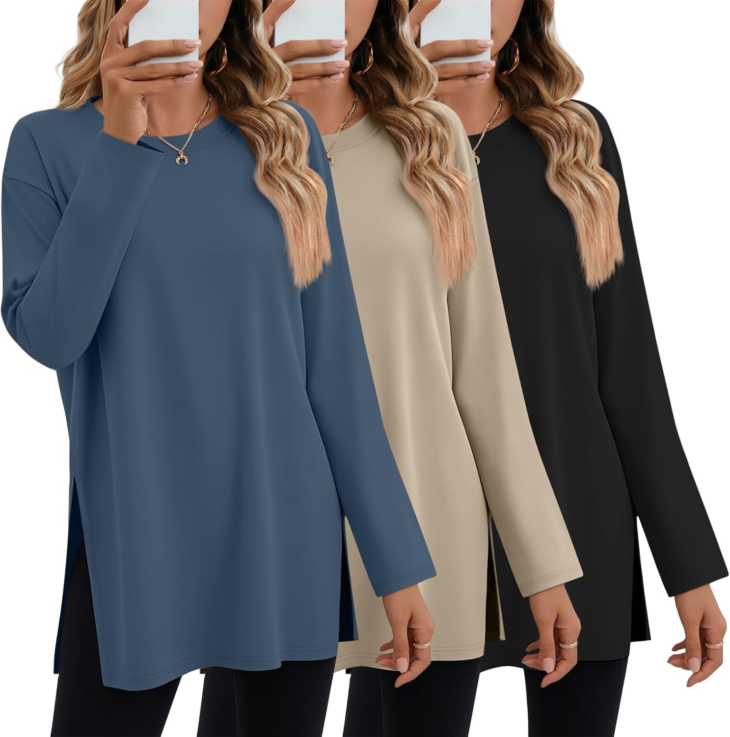Oversized Long Sleeve Shirts for Women - Comfortable Cotton Tops