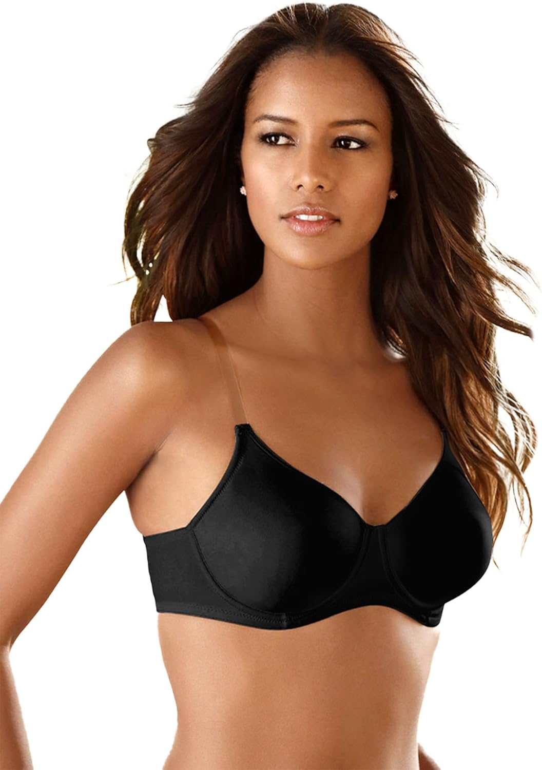 LASCANA Women's Clear Strap Underwire T-Shirt Bra for Comfort