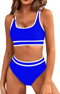 Womens High Waisted Bikini Sets Sporty Two Piece Swimsuits - Color