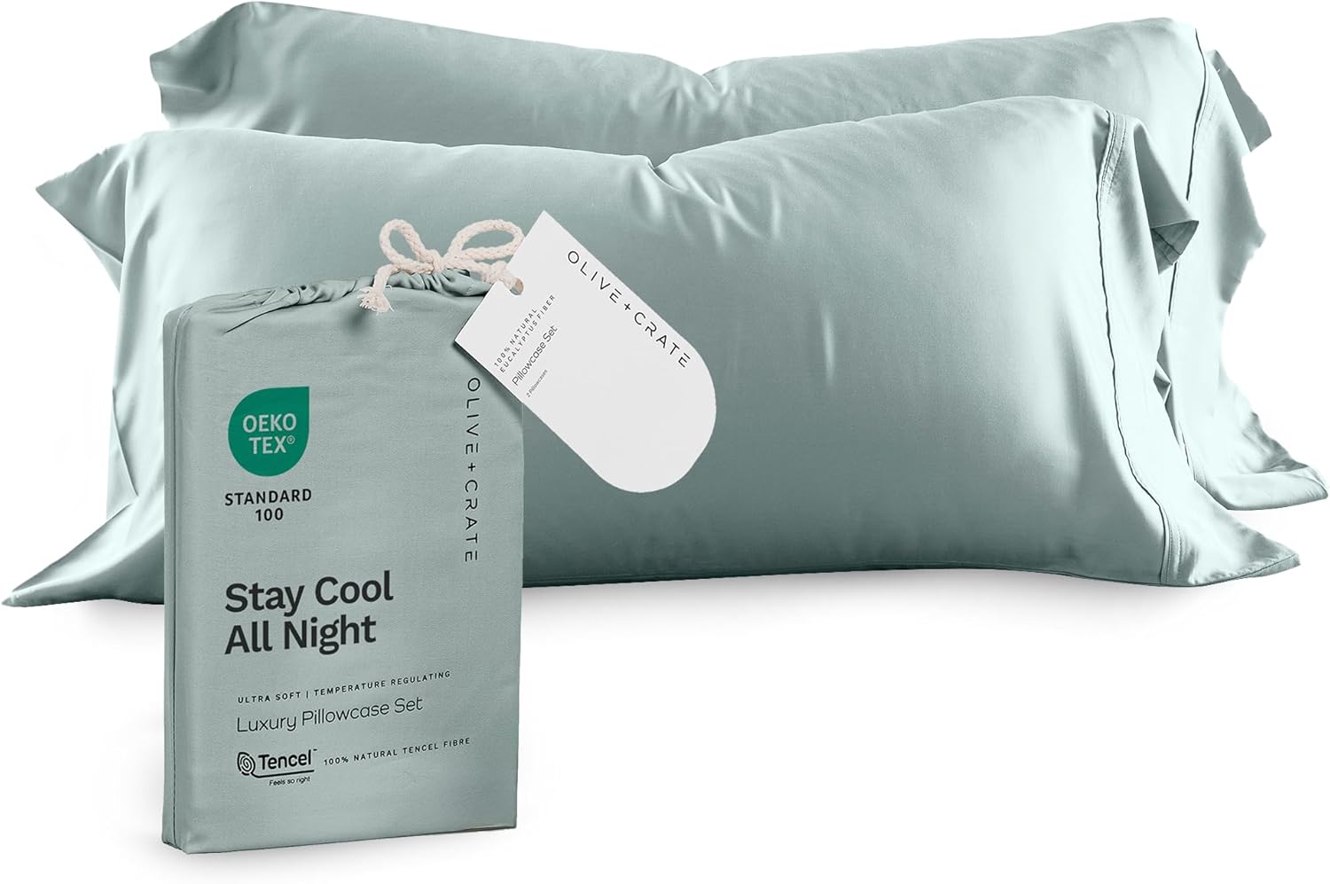 Tencel Eucalyptus Pillowcases for Hot Sleepers - Queen Set