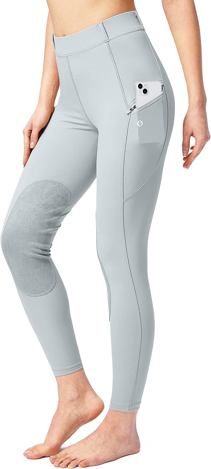 SANTINY Women's Equestrian Breeches with Zipper Pockets