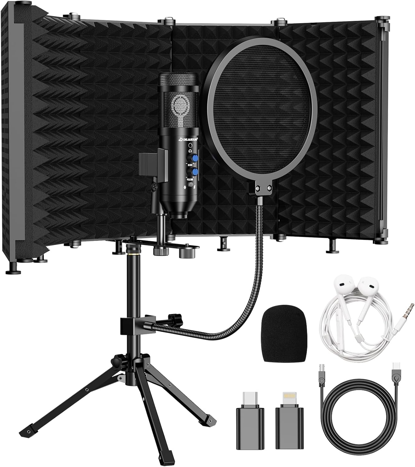 Upgraded Studio Recording Microphone with Isolation Shield