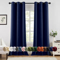 MIULEE Navy Blue Blackout Curtains 40x96 in Pair - Room Darkening