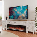 Farmhouse TV Stand with Fireplace for TVs Up to 100 in - 98 in Console