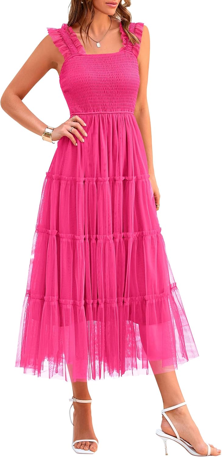 PRETTYGARDEN Women's Summer Tulle Midi Dress for Every Occasion