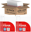 Wide Ruled Notebook Paper Loose Leaf 10.5 x 8 - Bulk Packs for School