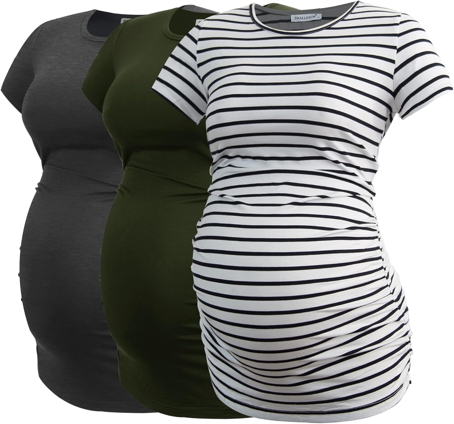 Smallshow Women's Maternity Tops Side Ruched Tunic T-Shirt Review