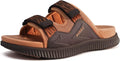 Mens Orthotic Sport Slides with Adjustable Double Strap - Cushioned