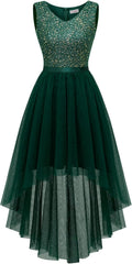 BeryLove Cocktail Formal Dresses 2025 High Low Sequin Dress - Elegant