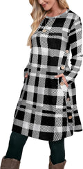OFEEFAN Long Sleeve Tunic Dress with Pockets and Side (Style 9161)