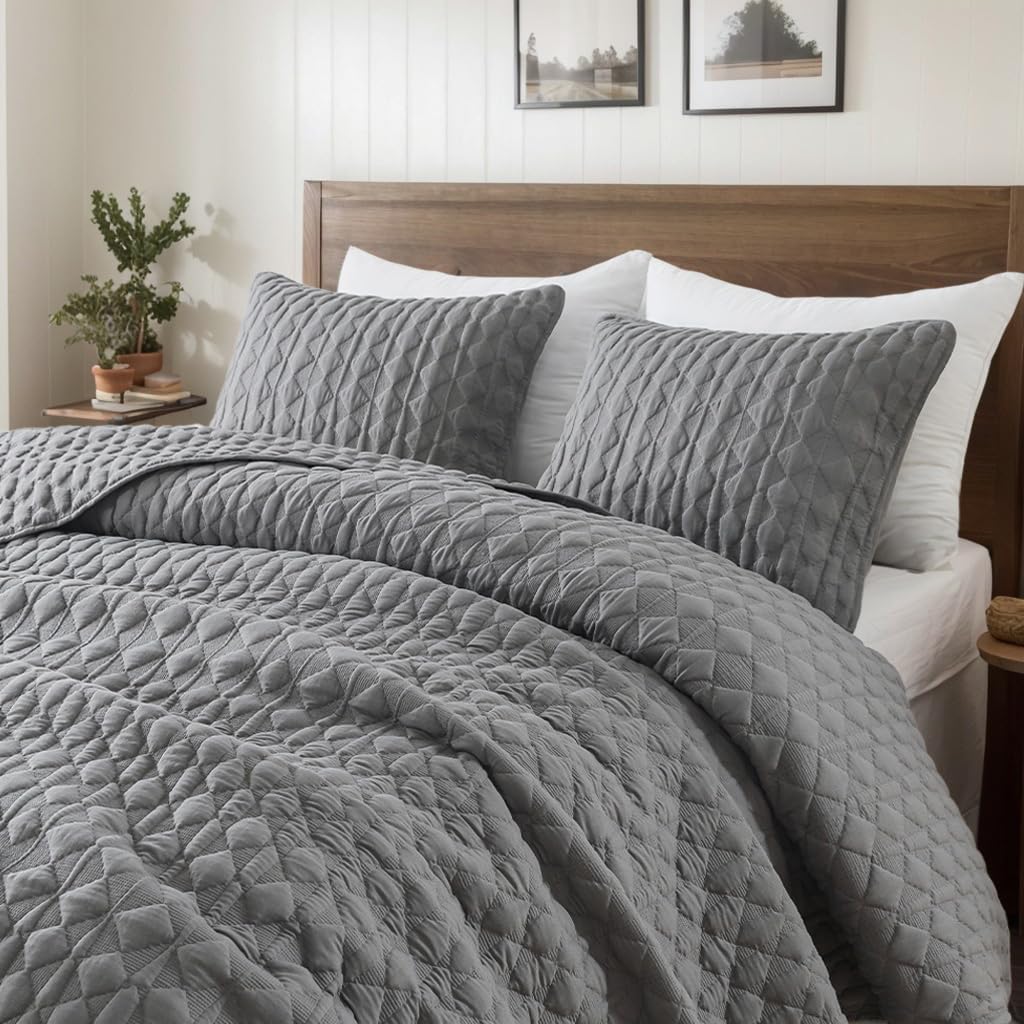 Oversized California King Size Quilt Set with Pillow Shams