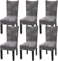 Modern Stretch Dining Chair Covers Spandex Slipcovers - Dark Grey Line