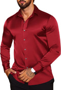 Elegant COOFANDY Silk Satin Dress Shirt for Men for All Occasions