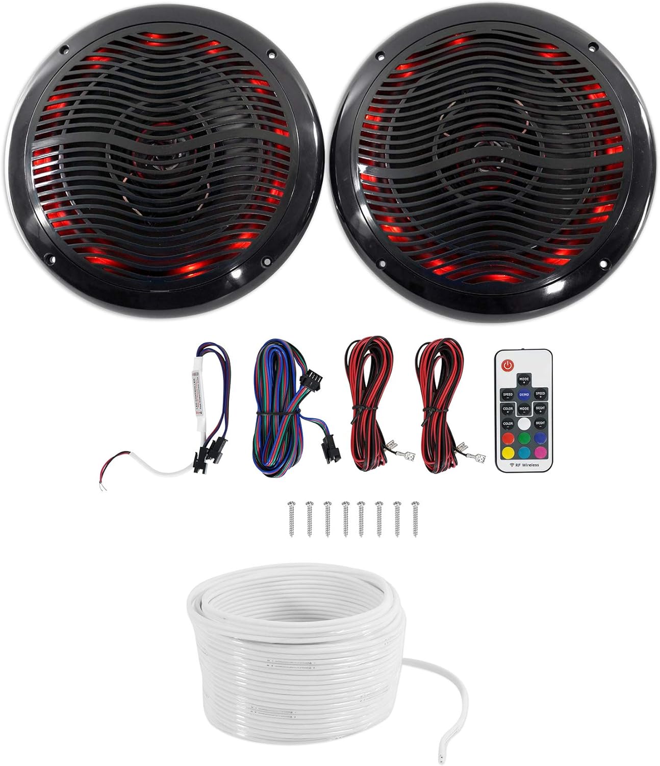 Rockville 6.5in 600w ATV/UTV Speakers with LED & Remote Control