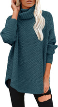Women's Oversized Turtleneck Tunic Sweater - Soft Knit Cozy Fit