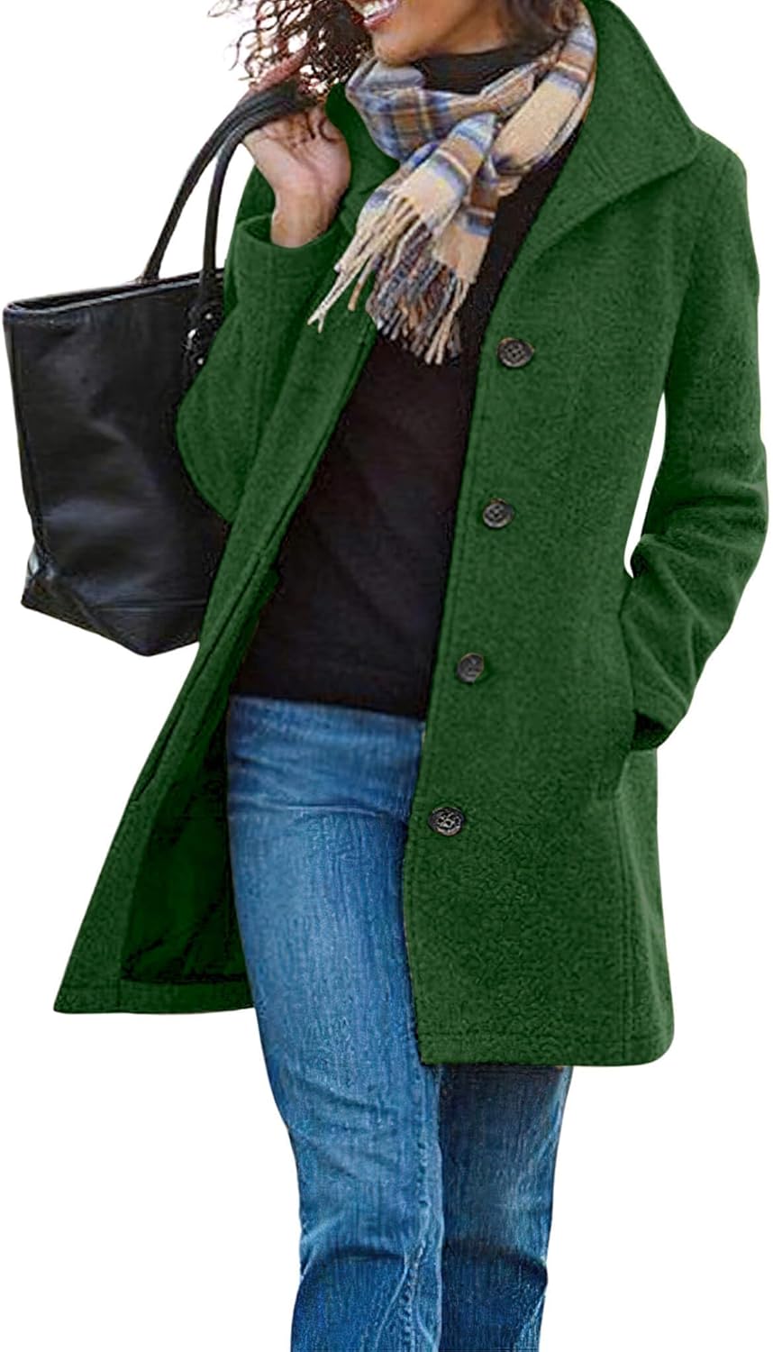 Chouyatou Women's Winter Wool Blend Pea Coat for Stylish Looks