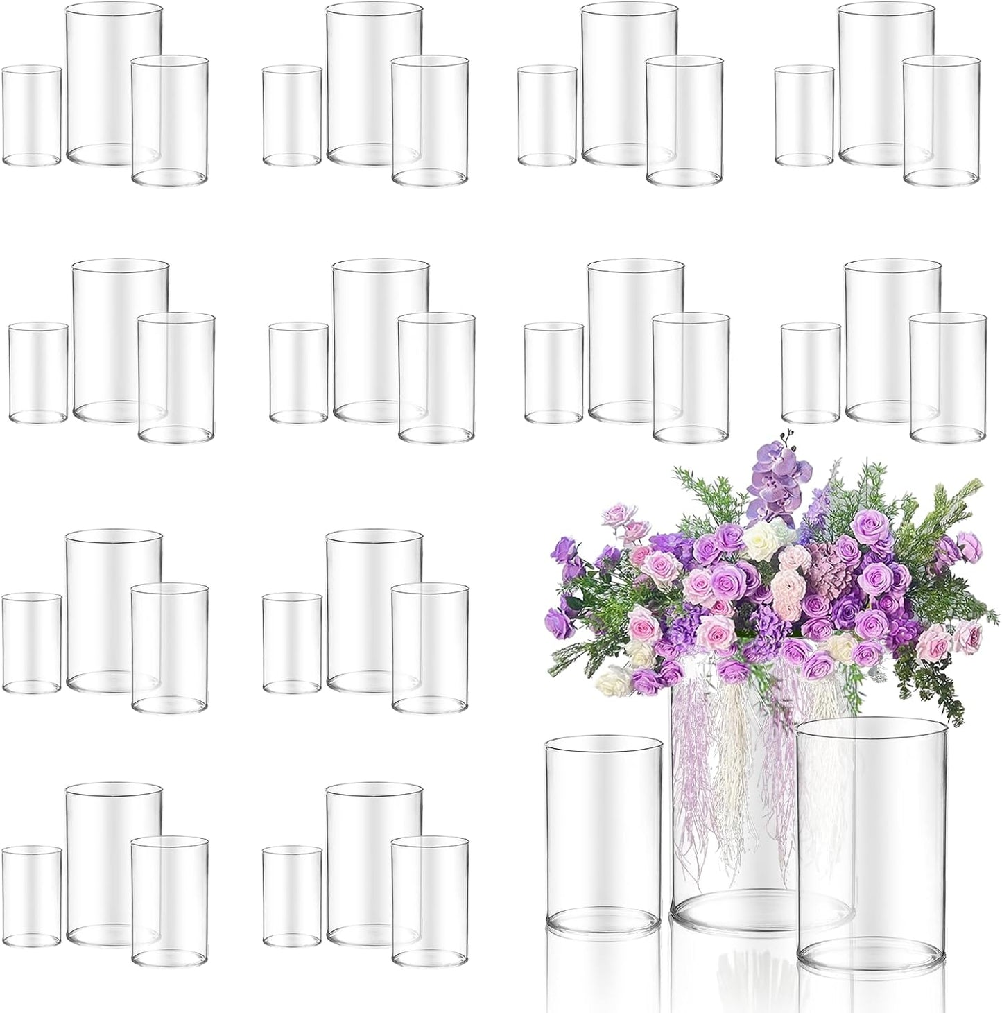 36pcs Glass Vases for Centerpieces and Home Decor Needs