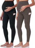 POSHDIVAH Women's Maternity Workout Leggings Over The Belly - Pockets