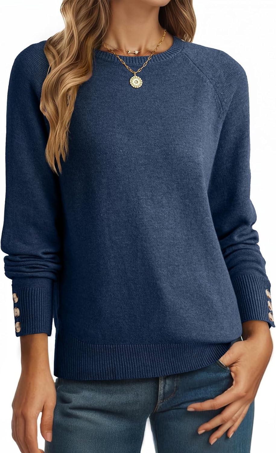 Dokotoo Womens Sweaters Casual Long Sleeve Knit Pullover Tops