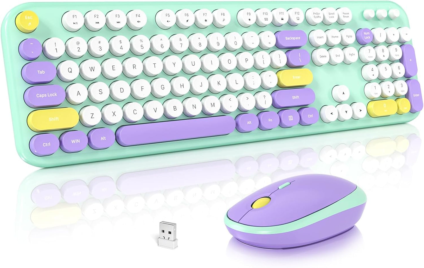 Wireless Cute Typewriter Keyboard & Mouse - Windows 10 Compatible