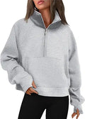 WYNNQUE Womens Half Zip Cropped Pullover - Cozy Fleece Crop