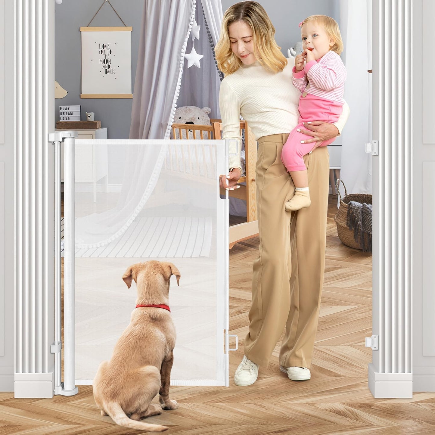 42 Inch Extra Tall Baby Gate for Doorways and Pets Safety