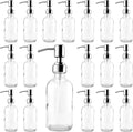 8oz Clear Glass Bottles w/ Stainless Steel Lotion Pumps - Value