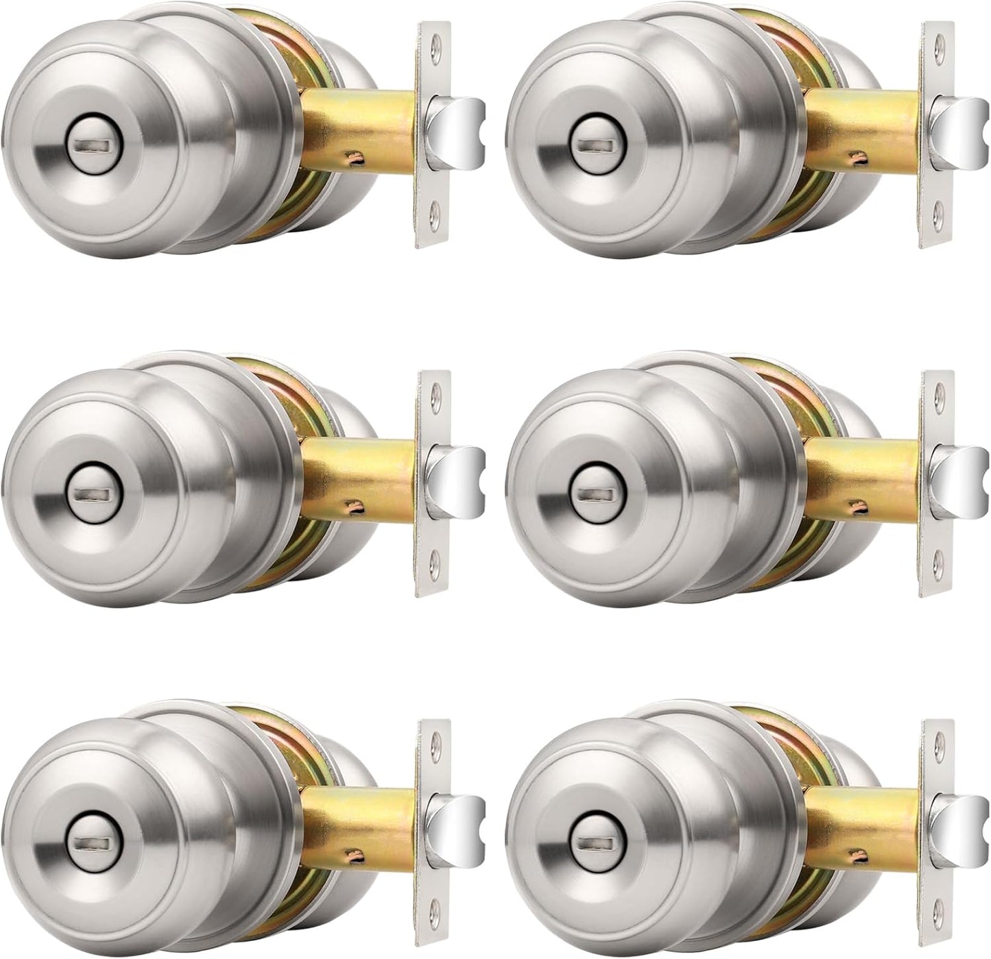Probrico Brushed Nickel Interior Door Knobs for Privacy Needs