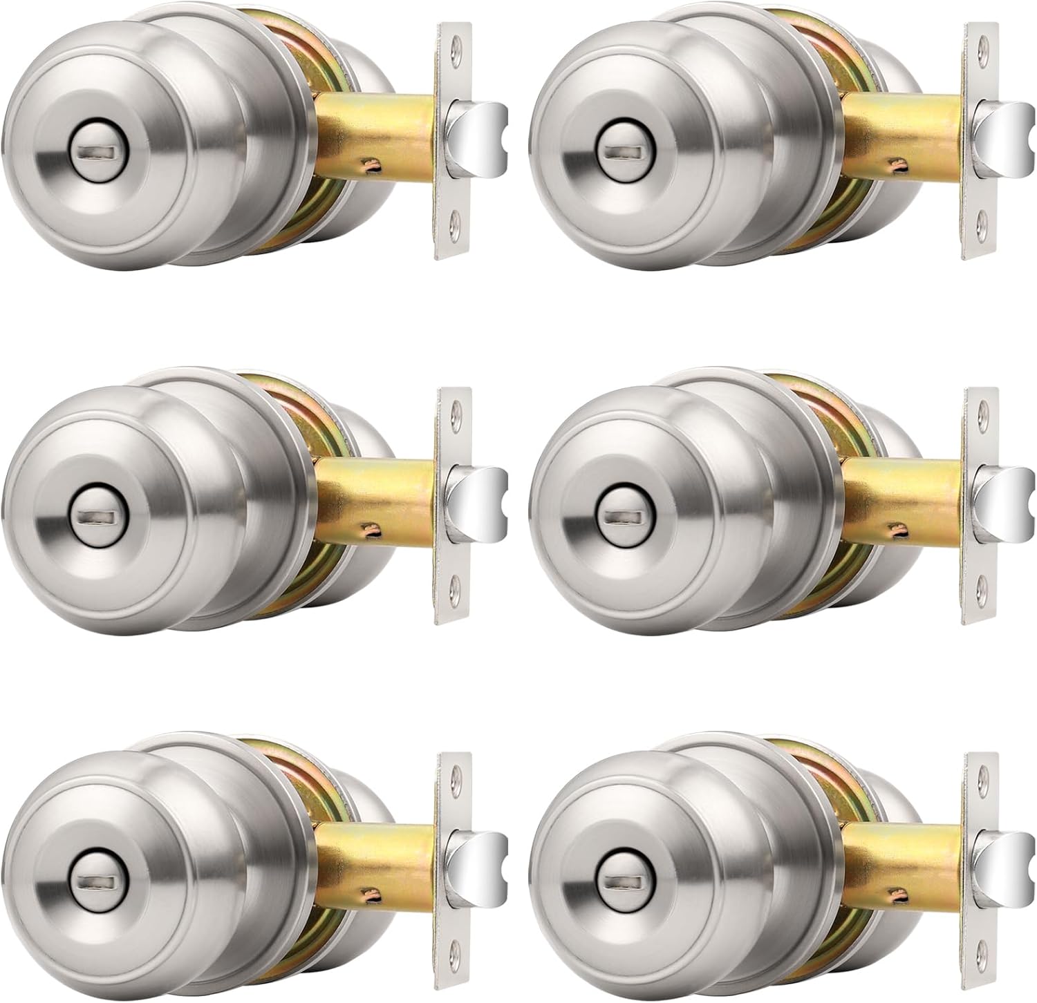 Probrico Brushed Nickel Interior Door Knobs for Privacy Needs