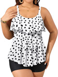Plus Size Tankini Swimsuit with Shorts - Tummy Control Ruffle Tankini