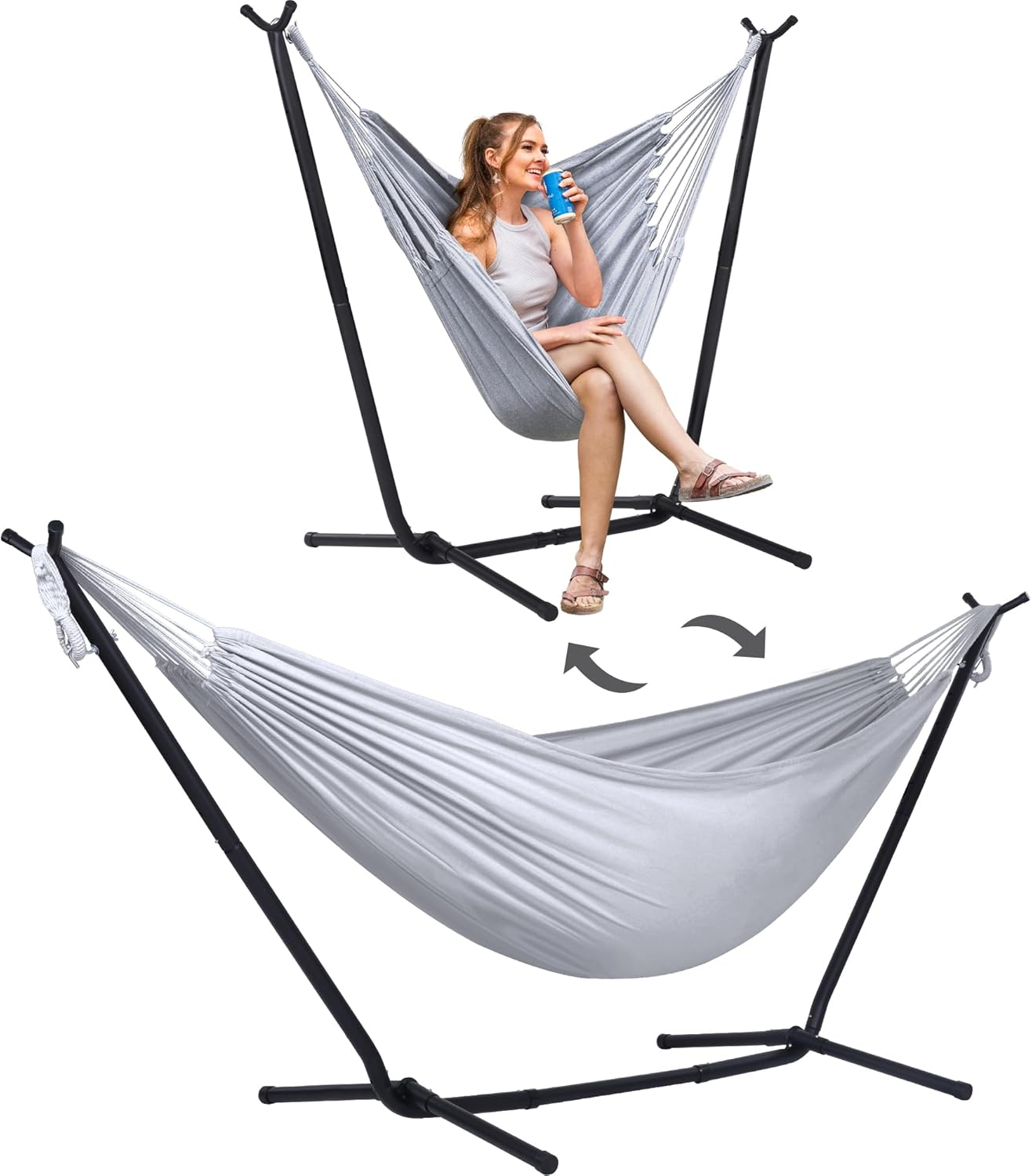 SUNCREAT 2-in-1 Convertible Extra Large Hammocks for Relaxation