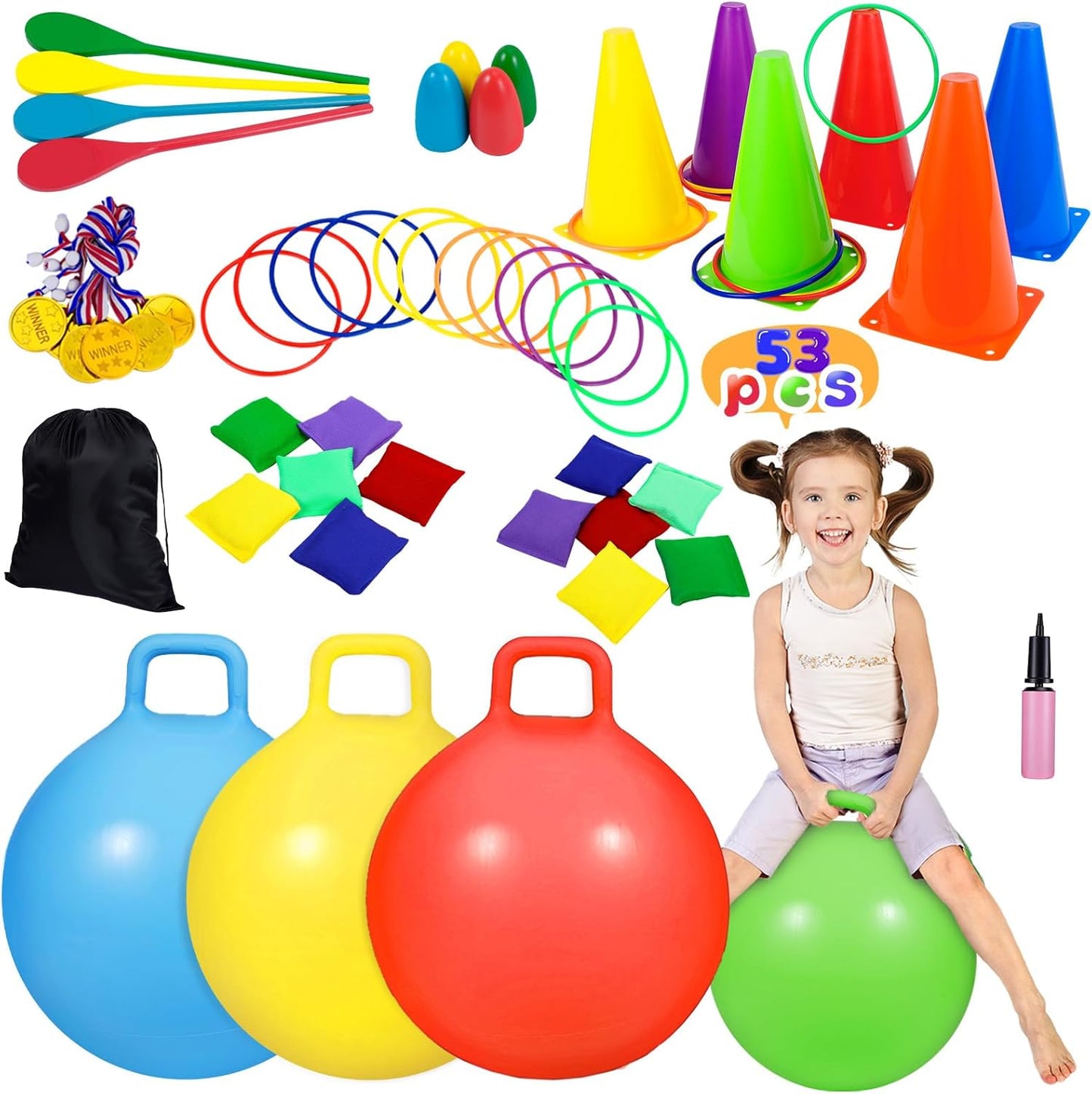 CWLAKON 53Pcs Carnival Outdoor Games Combo Set for Fun