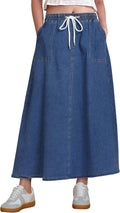 Luvamia Denim Skirts for Women - Trendy A Line Long Maxi