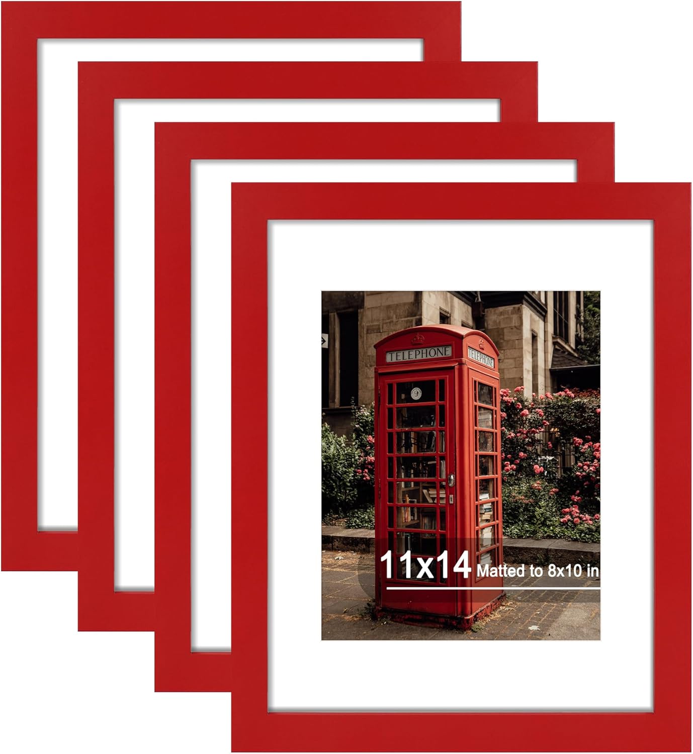 11x14 Picture Frame Set of 4 with High Definition Glass Display