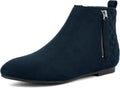 Women's Ankle Boots Flat Low Heel Zipper Booties - Narrow Fit Guide