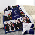 Custom Sherpa Fleece Blanket with Photos & Text - Soft, Warm