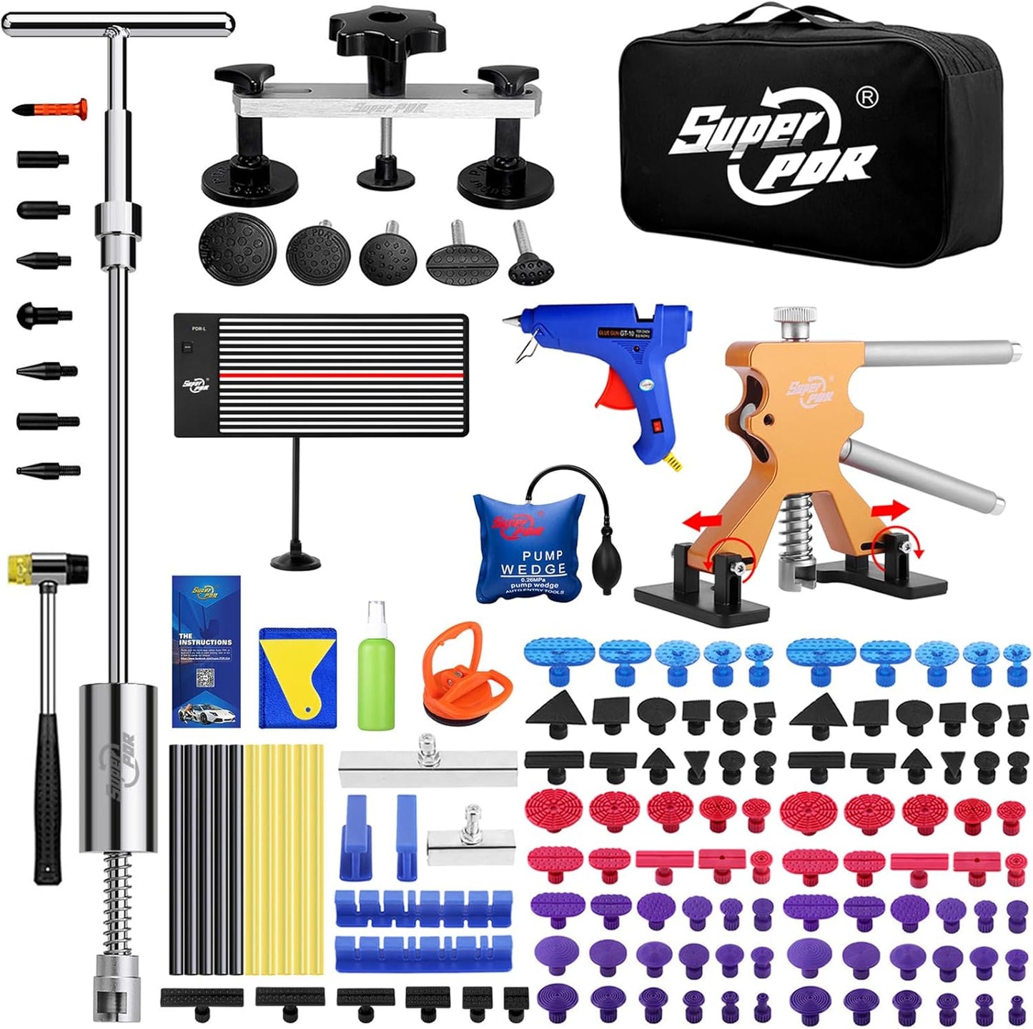 Super PDR Paintless Dent Repair Kit for Quick Car Dent Fixing
