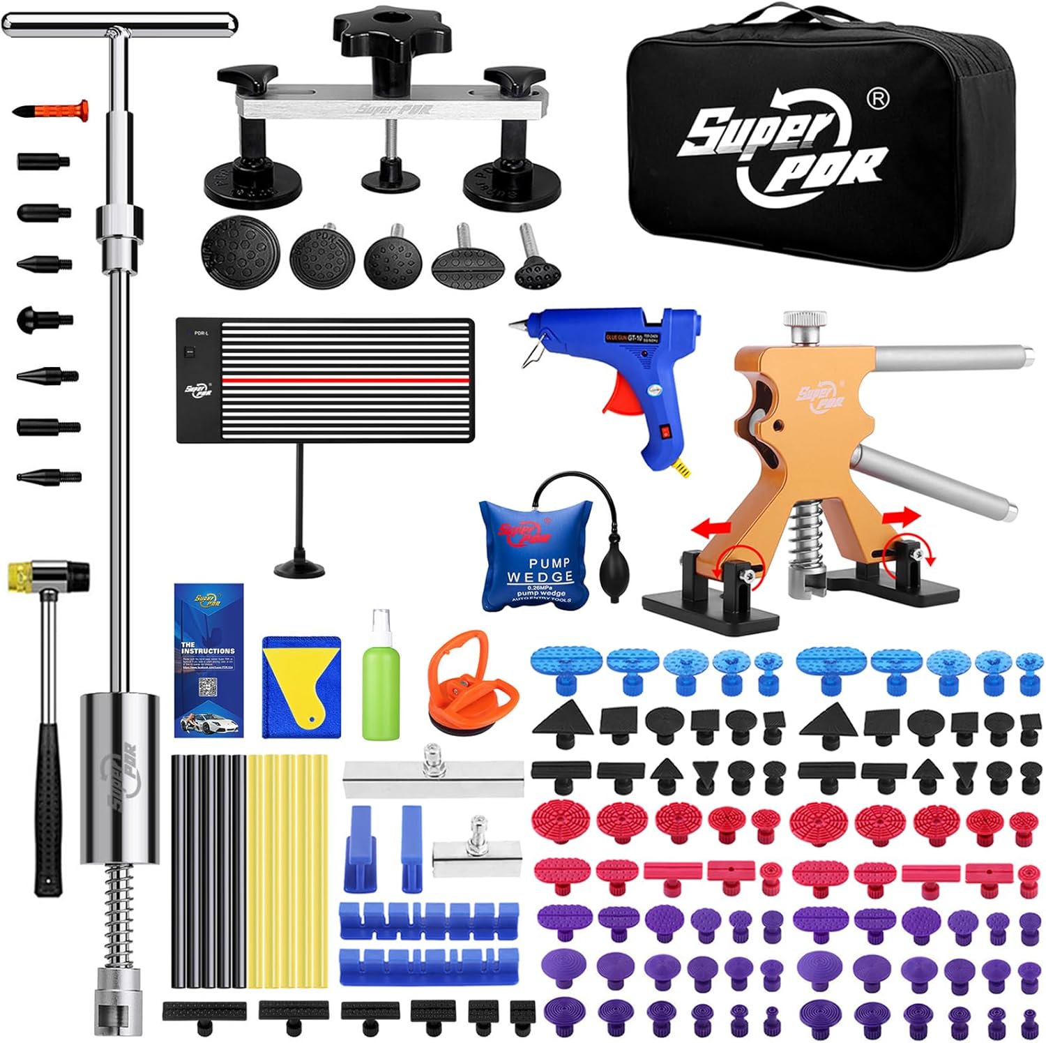 Super PDR Paintless Dent Repair Kit for Quick Car Dent Fixing