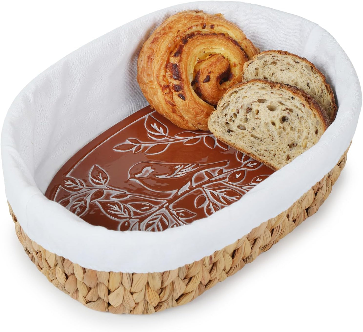 YANGQIHOME Bread Warmer Basket with Stone for Fresh Baked Goods