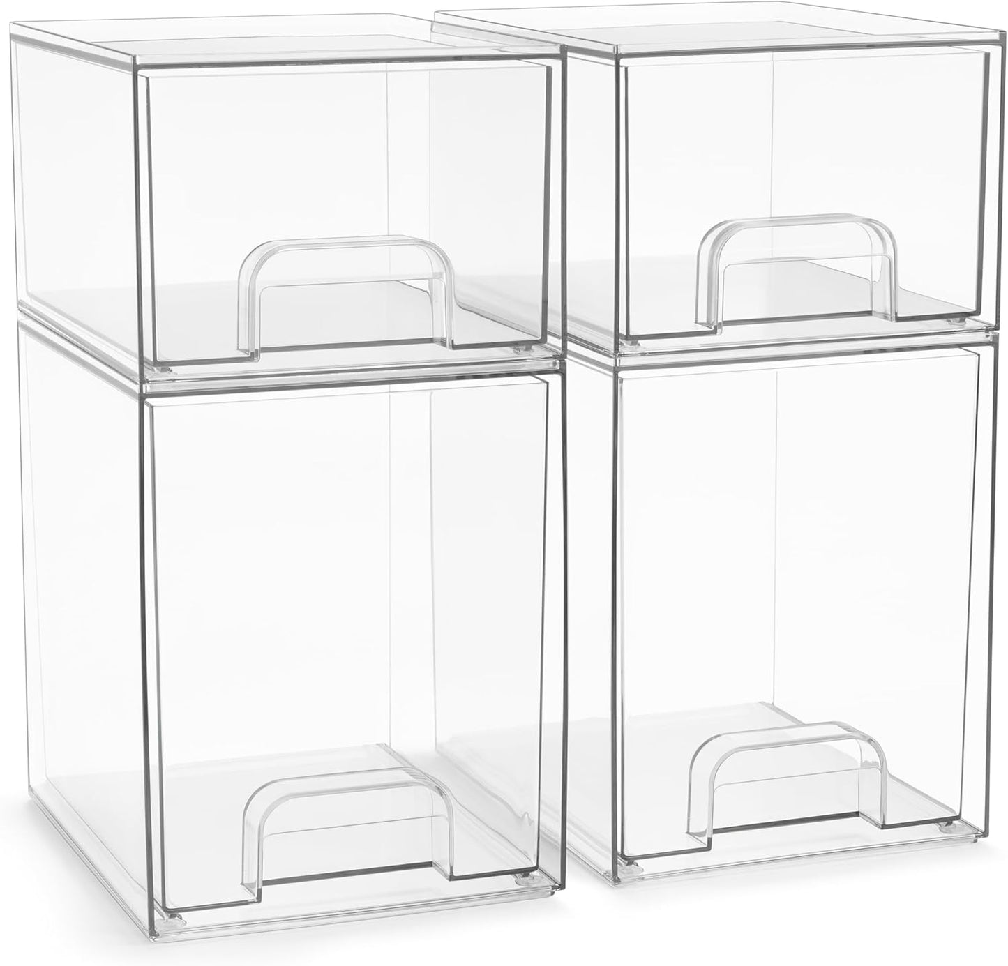 Sorbus Acrylic Storage Containers - Stackable Organizers for Home