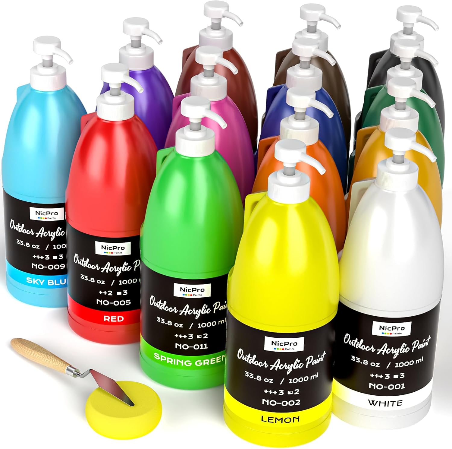 Nicpro 14 Colors Large Bulk Outdoor Acrylic Paint Set Review
