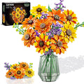 Flowers Sunflower Bouquet Building Set with Lights - 1011PCS
