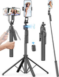 64in Auto Face Tracking Tripod 360 Rotation with Remote - Stable Tall
