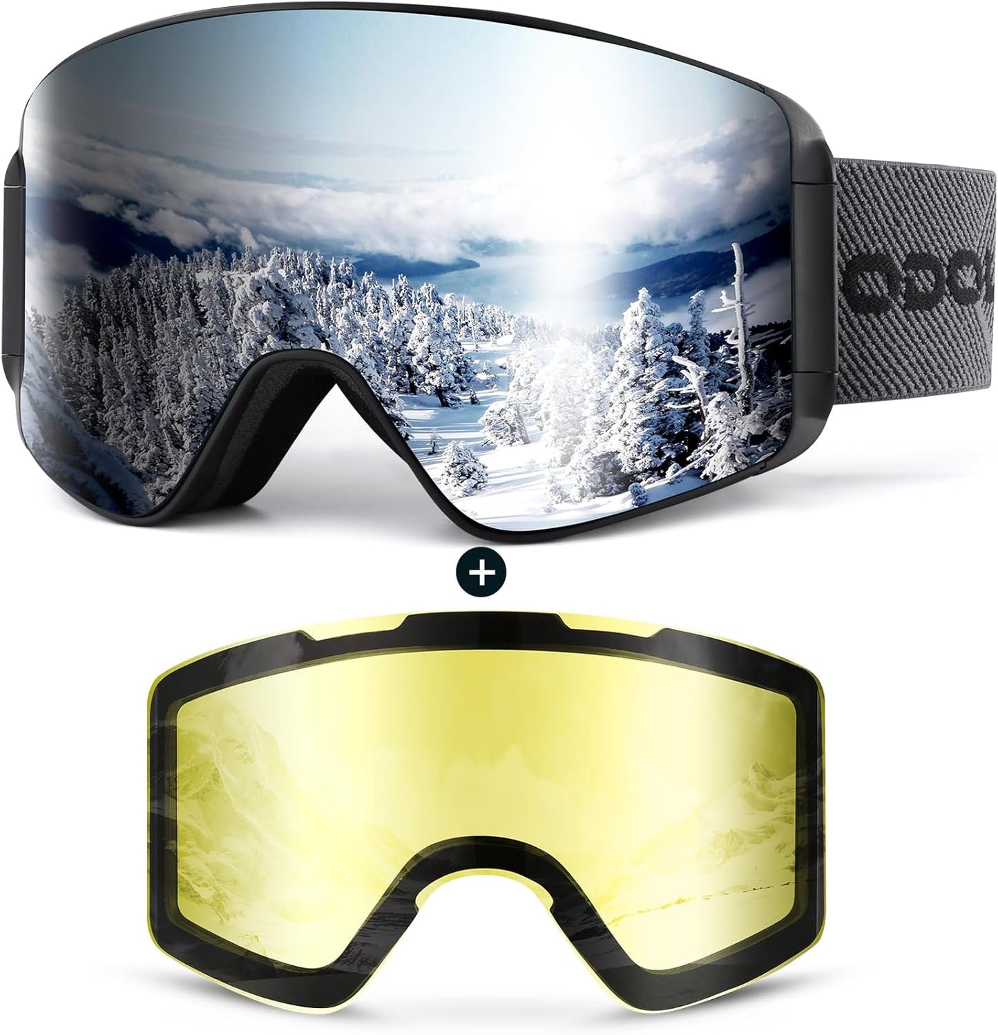 Odoland Ski Goggles with Detachable Lens for Ultimate Protection