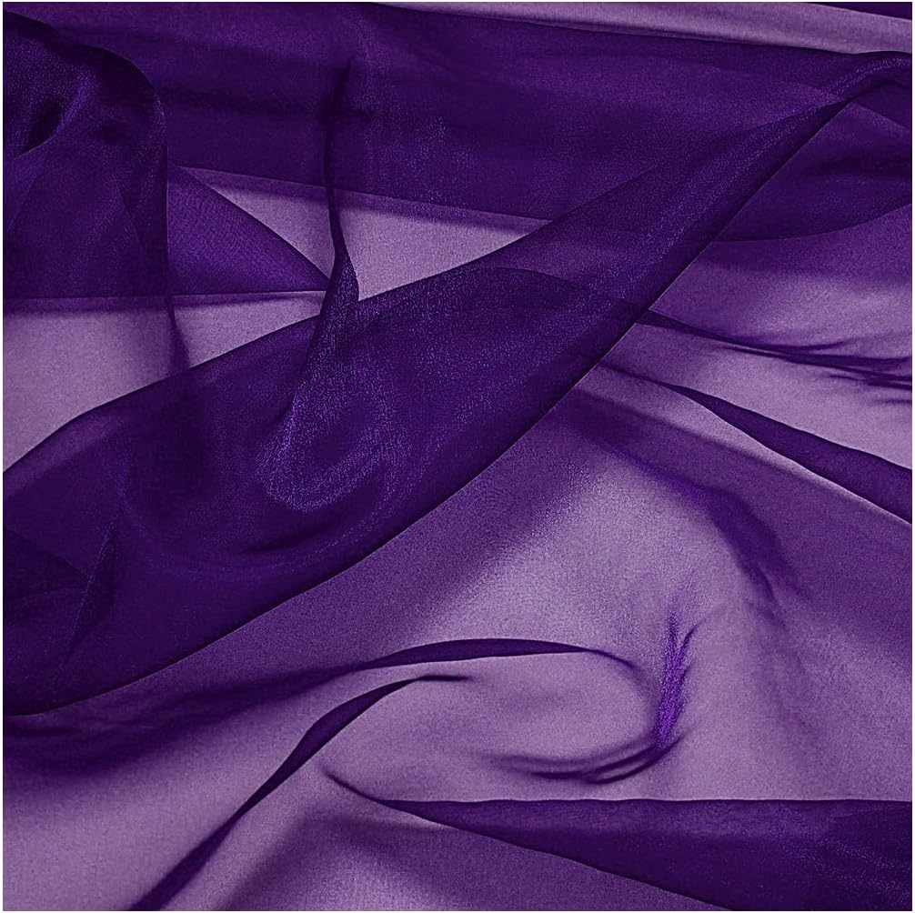 MDS Pack of 35 Yard Purple Sheer Organza Fabric for Events